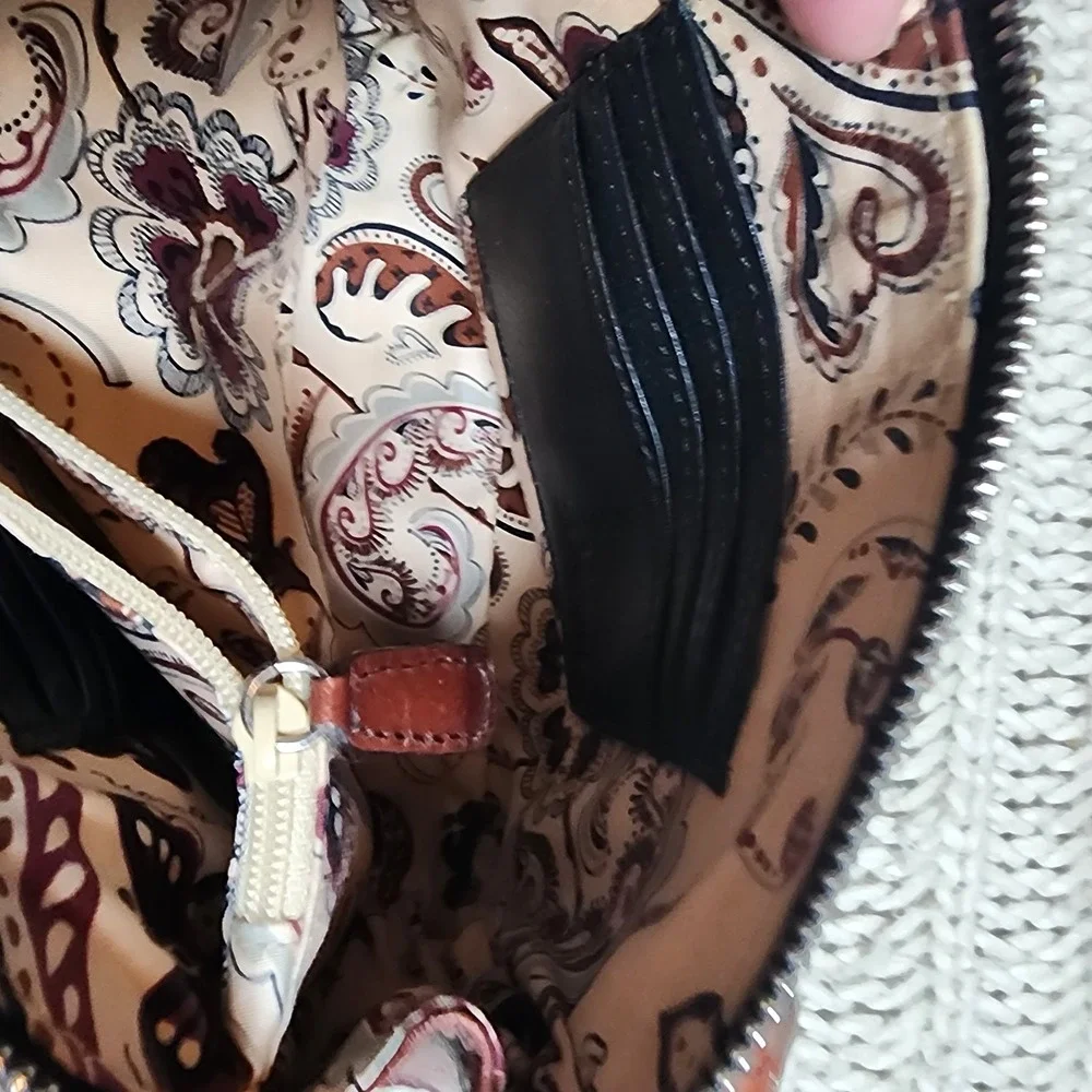 BRIGHTON  All-In-One Crossbody Shoulder Bag Alligator Embossed Chocolate Leather